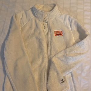 Fleece white Clemson jacket - never worn
